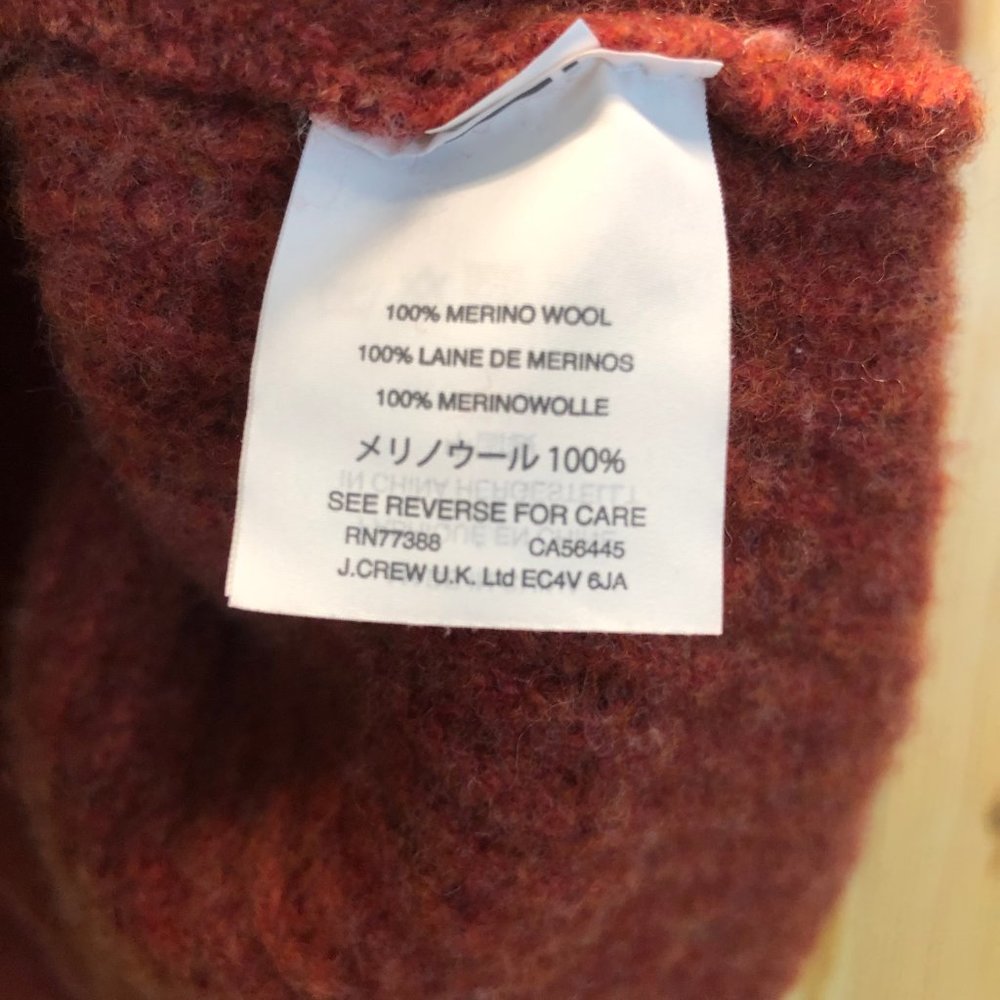 Madewell rust color sweater 100% merino wool med - Picture 4 of 8